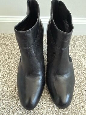 Nine West Black Leather Ankle Boots
